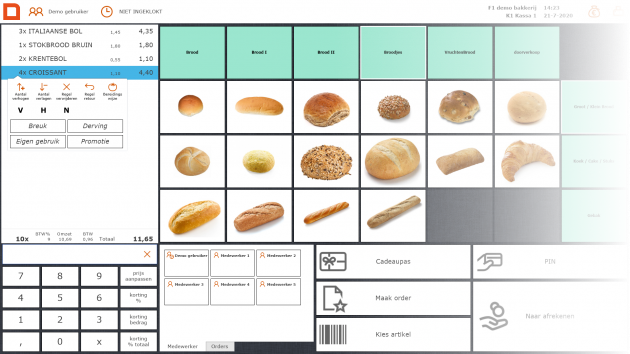 Kassasysteem MplusKASSA | bakkerij tablet