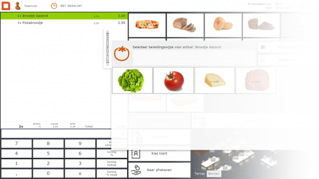 horeca kassasysteem software bereidingswijze