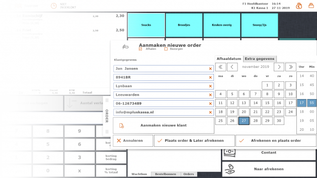 MplusKASSA Kassasysteem | Snackbar Afhalen en Bezorgen